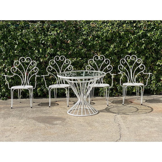 Image 1 of Meuble de jardin vintage en métal et scoubidou, 1950