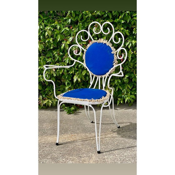 Image 1 of Meuble de jardin vintage en métal et scoubidou, 1950