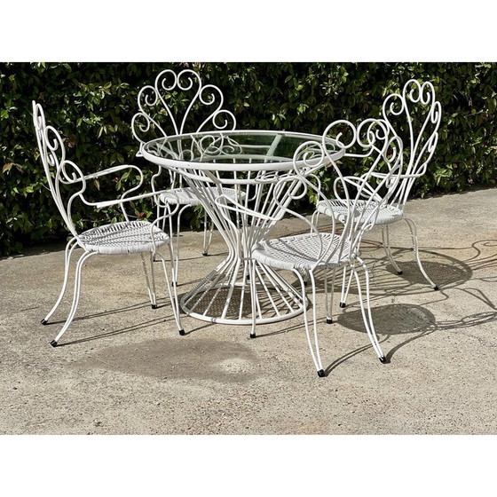 Image 1 of Meuble de jardin vintage en métal et scoubidou, 1950