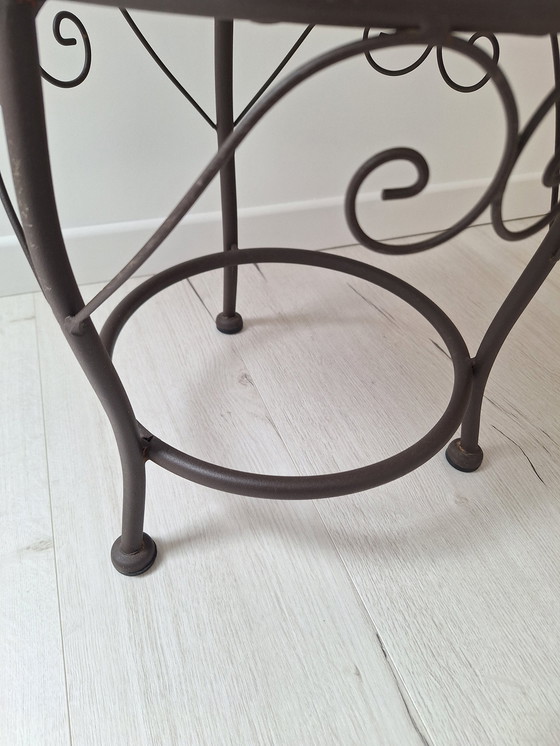 Image 1 of Tabouret En Fer Et Coussin En Tissu Bouclette