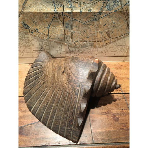 Coquille vintage en bois sculpté