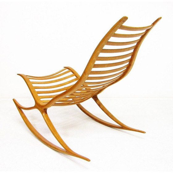 Image 1 of Fauteuil à bascule Wishbone en bois de chêne par Robin Williams, 1960s