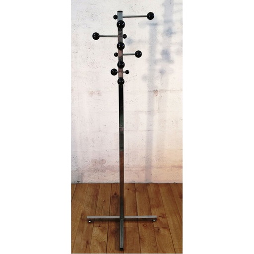 Porte-manteau industriel vintage en métal et plastique