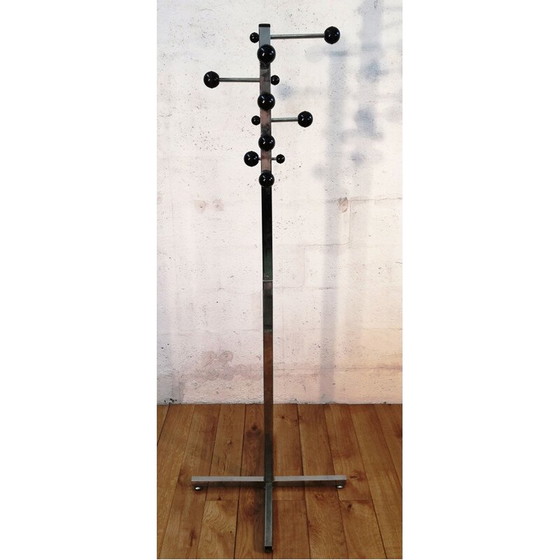 Image 1 of Porte-manteau industriel vintage en métal et plastique
