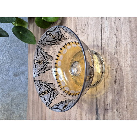 Image 1 of Coupe à pied en verre vintage par Adolf Beckert, 1915