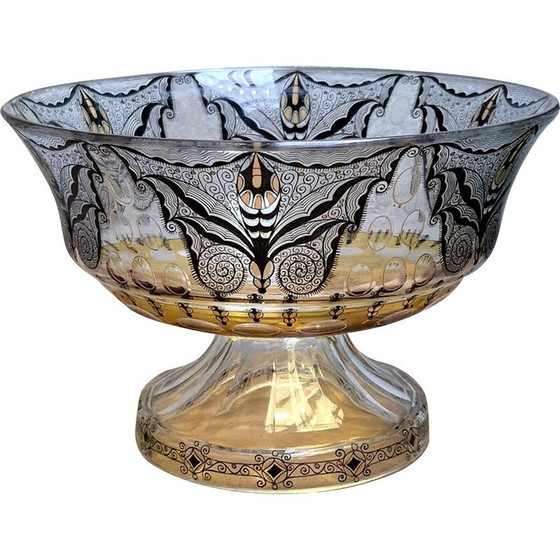 Image 1 of Coupe à pied en verre vintage par Adolf Beckert, 1915