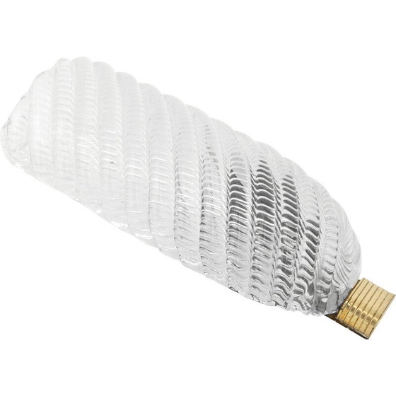 Image 1 of Applique vintage en verre et laiton par Scarpa Carlo design pour Venini, Italie 1930