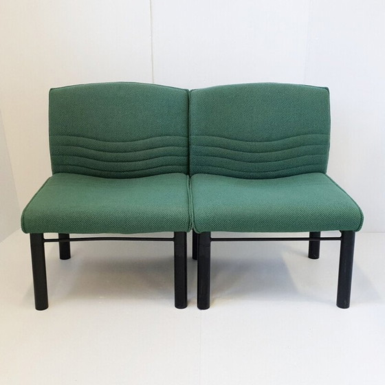 Image 1 of Fauteuil vintage en bois et tissu, 1980