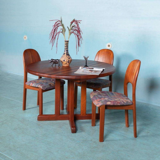 Image 1 of Japandi Chaises de salle à manger design danois 70s teck
