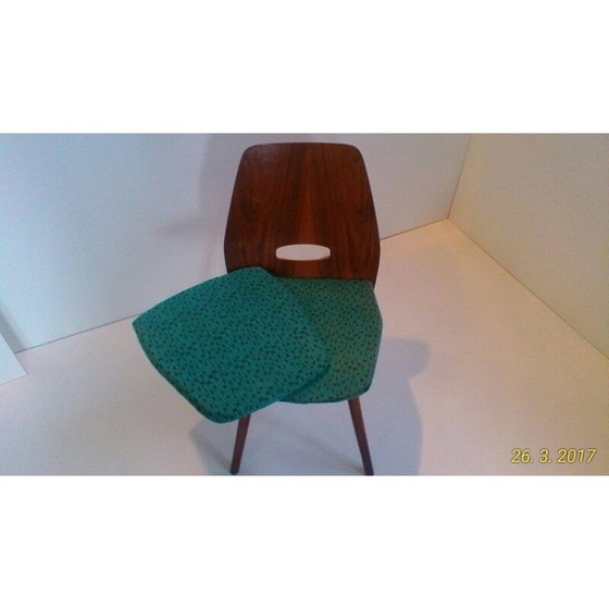 Image 1 of Ensemble de 4 chaises de salle à manger en bois de hêtre - années 1960