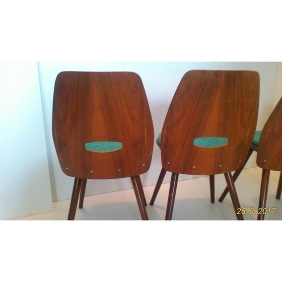 Image 1 of Ensemble de 4 chaises de salle à manger en bois de hêtre - années 1960