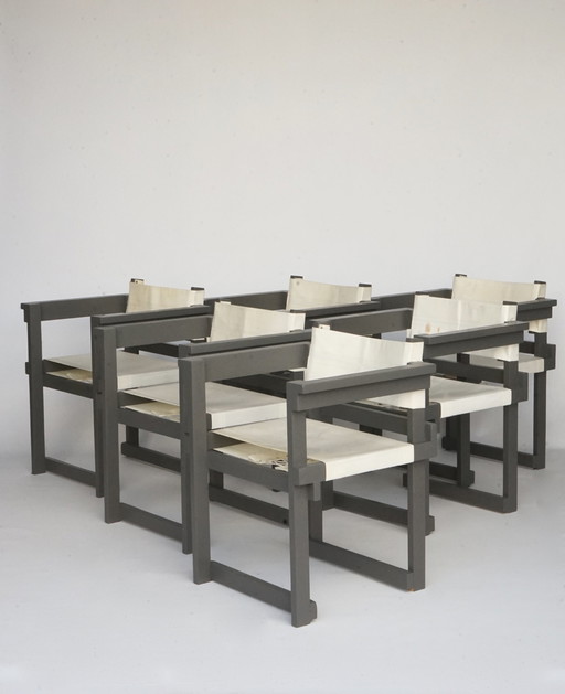 Chaises modernistes hollandaises, ensemble de 6