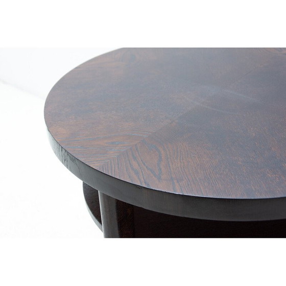 Image 1 of Table basse vintage art déco en bois de chêne, Tchécoslovaquie années 1950