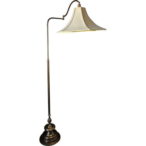 Lampadaire vintage en laiton patiné bronze