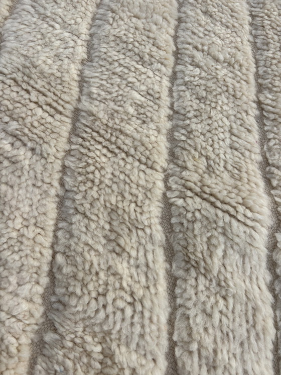 Image 1 of Blanc - Tapis marocain en laine blanche Beni Ourain 205X310 Cm