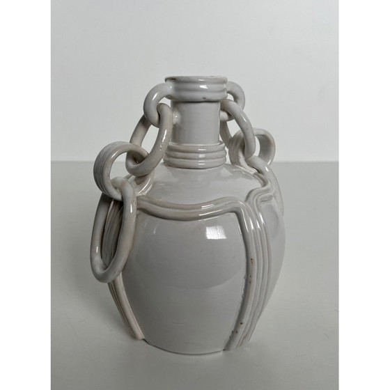 Image 1 of Vase vintage en céramique à glaçure blanche, 1970