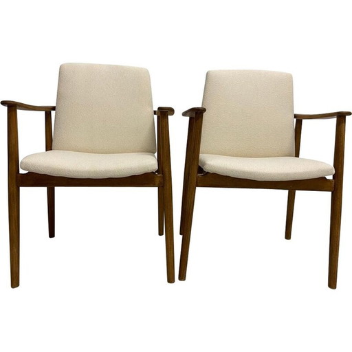 Paire de fauteuils vintage en chêne par Børge Mogensen pour Søborg møbelfabrik, Danemark 1960