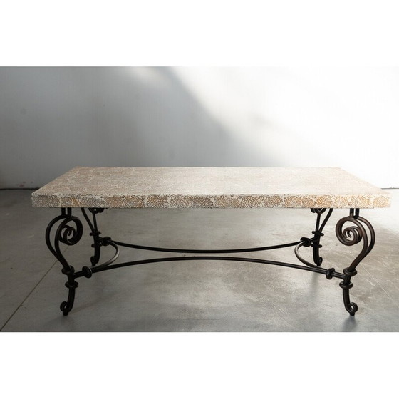 Image 1 of Table basse vintage Elite avec plateau en résine et termite, 1990