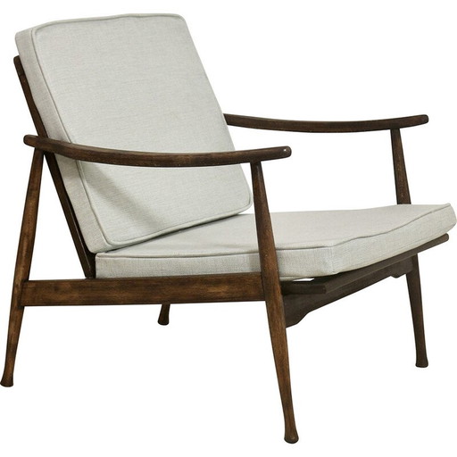 Fauteuil scandinave vintage avec accoudoirs incurvés, 1960