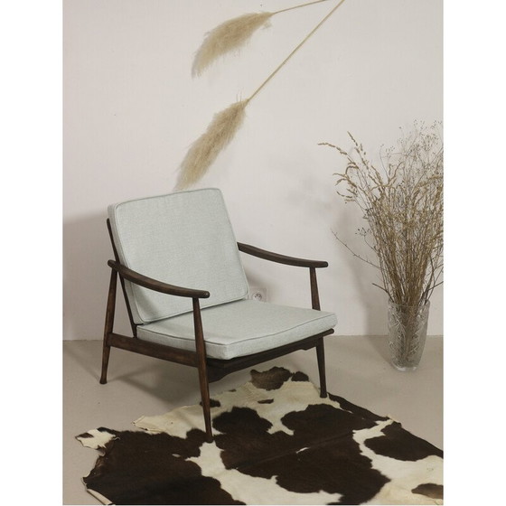 Image 1 of Fauteuil scandinave vintage avec accoudoirs incurvés, 1960