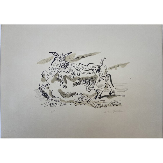 Image 1 of Lithographie d'époque de l'enlèvement de l'Europe par André Masson