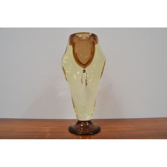 Image 1 of Vase vintage en verre d'art par Chribska, Tchécoslovaquie 1960