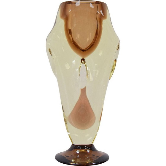 Image 1 of Vase vintage en verre d'art par Chribska, Tchécoslovaquie 1960