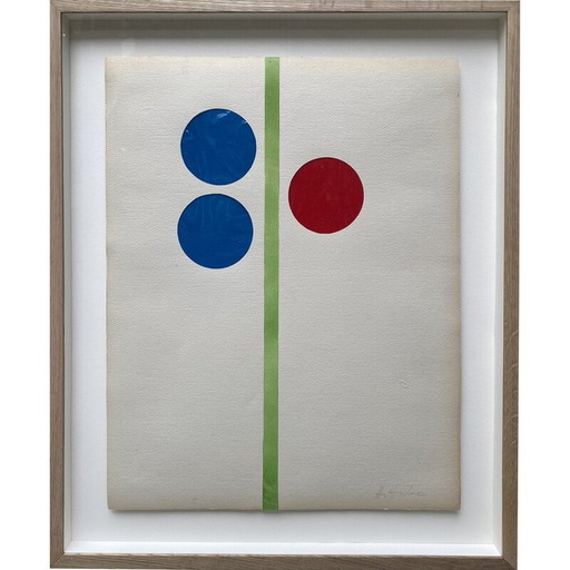 Peinture vintage en plastique froissé d'Albert Chubac, 1960-1970