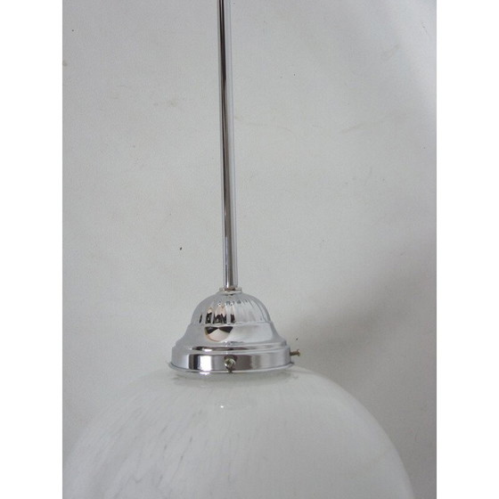 Image 1 of Lampe suspendue vintage en nickel et laiton, années 1930