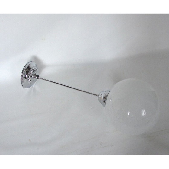 Image 1 of Lampe suspendue vintage en nickel et laiton, années 1930