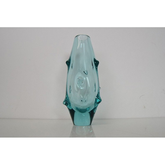 Image 1 of Vase vintage en verre par Miroslav Klinger pour Zelezny Brod Glasswork, Tchécoslovaquie, années 1960