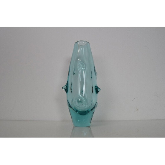 Image 1 of Vase vintage en verre par Miroslav Klinger pour Zelezny Brod Glasswork, Tchécoslovaquie, années 1960