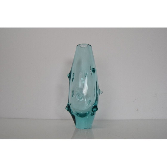 Image 1 of Vase vintage en verre par Miroslav Klinger pour Zelezny Brod Glasswork, Tchécoslovaquie, années 1960