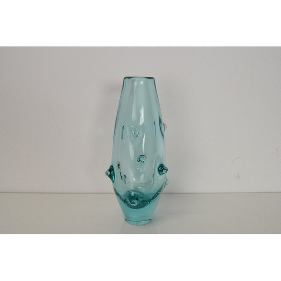 Image 1 of Vase vintage en verre par Miroslav Klinger pour Zelezny Brod Glasswork, Tchécoslovaquie, années 1960