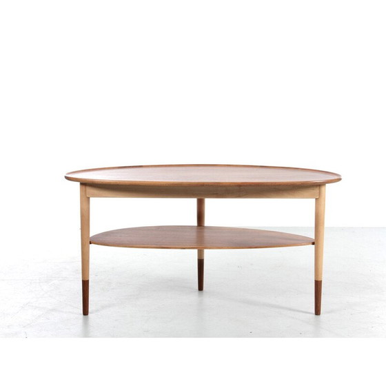 Image 1 of Table basse vintage en noyer et hêtre, Danemark