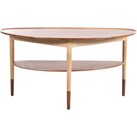 Image 1 of Table basse vintage en noyer et hêtre, Danemark