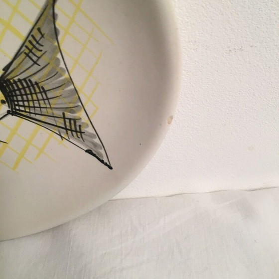 Image 1 of Ensemble de 6 assiettes à poisson vintage par André Baud, Vaullauris 1950