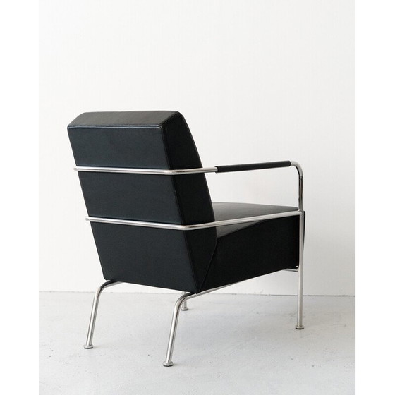Image 1 of Ensemble de salon vintage en acier chromé et cuir par Gunilla Allard, 1960