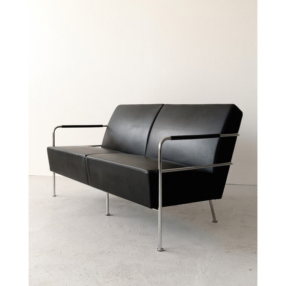 Image 1 of Ensemble de salon vintage en acier chromé et cuir par Gunilla Allard, 1960
