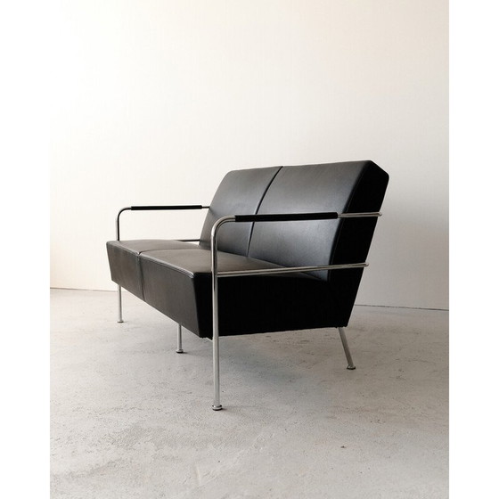 Image 1 of Ensemble de salon vintage en acier chromé et cuir par Gunilla Allard, 1960
