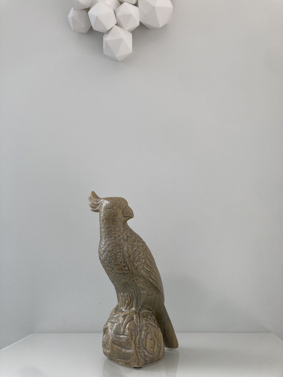 Image 1 of Statue de cacatoès, en céramique, d'une hauteur d'environ 32 cm