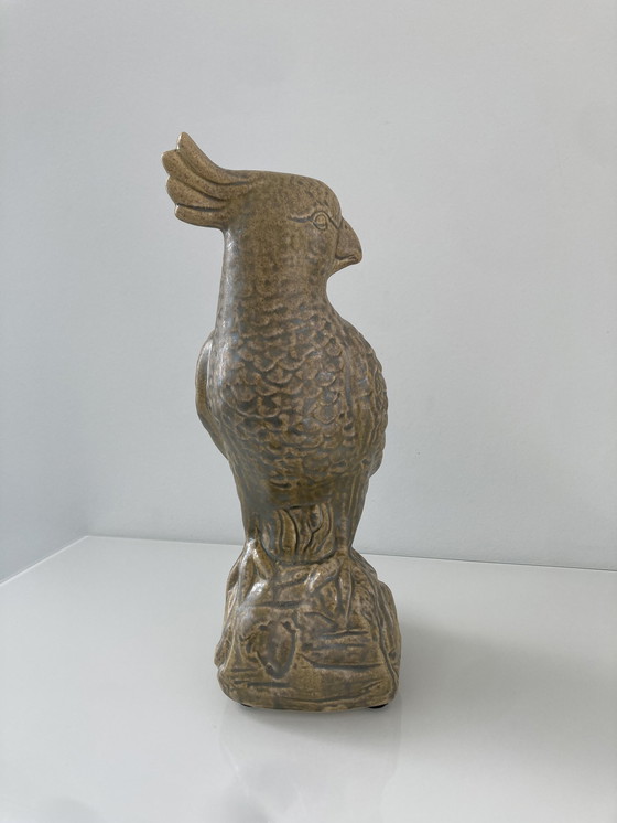 Image 1 of Statue de cacatoès, en céramique, d'une hauteur d'environ 32 cm