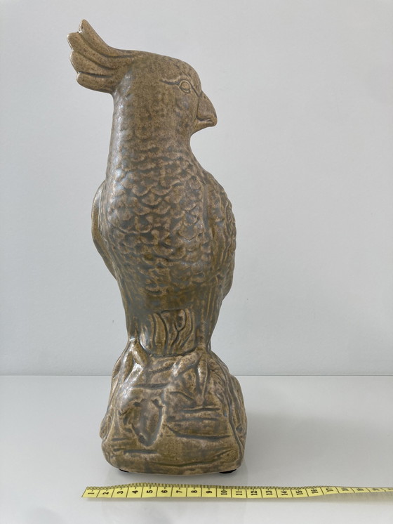 Image 1 of Statue de cacatoès, en céramique, d'une hauteur d'environ 32 cm