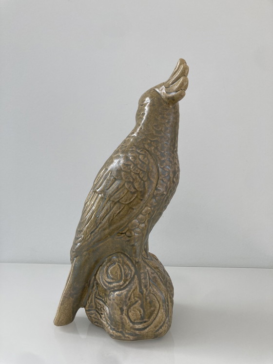 Image 1 of Statue de cacatoès, en céramique, d'une hauteur d'environ 32 cm