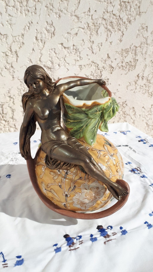 Cruche 1895 - Art Nouveau - Bronze Patiné