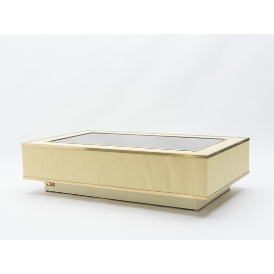Image 1 of Table basse vintage en laiton par Tommaso Barbi, 1970