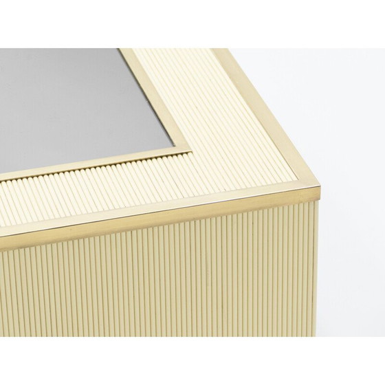 Image 1 of Table basse vintage en laiton par Tommaso Barbi, 1970