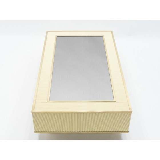 Image 1 of Table basse vintage en laiton par Tommaso Barbi, 1970