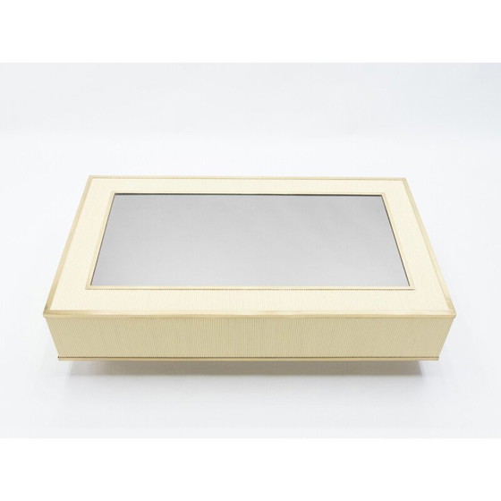 Image 1 of Table basse vintage en laiton par Tommaso Barbi, 1970