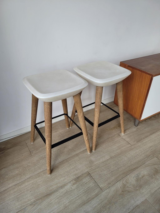 2x Tabouret Pebble Par Benjamin Hubert